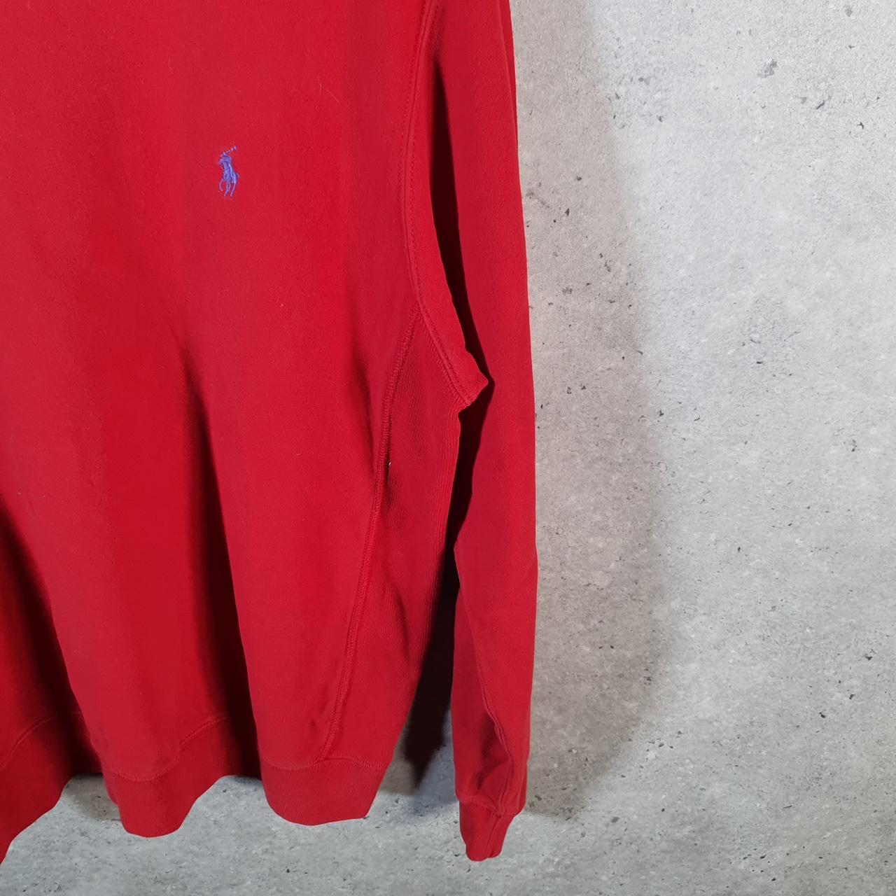 Vintage Ralph Lauren Polo Sweatshirt Men’s Small Red Boxy Baggy Cotton Pullover Pony