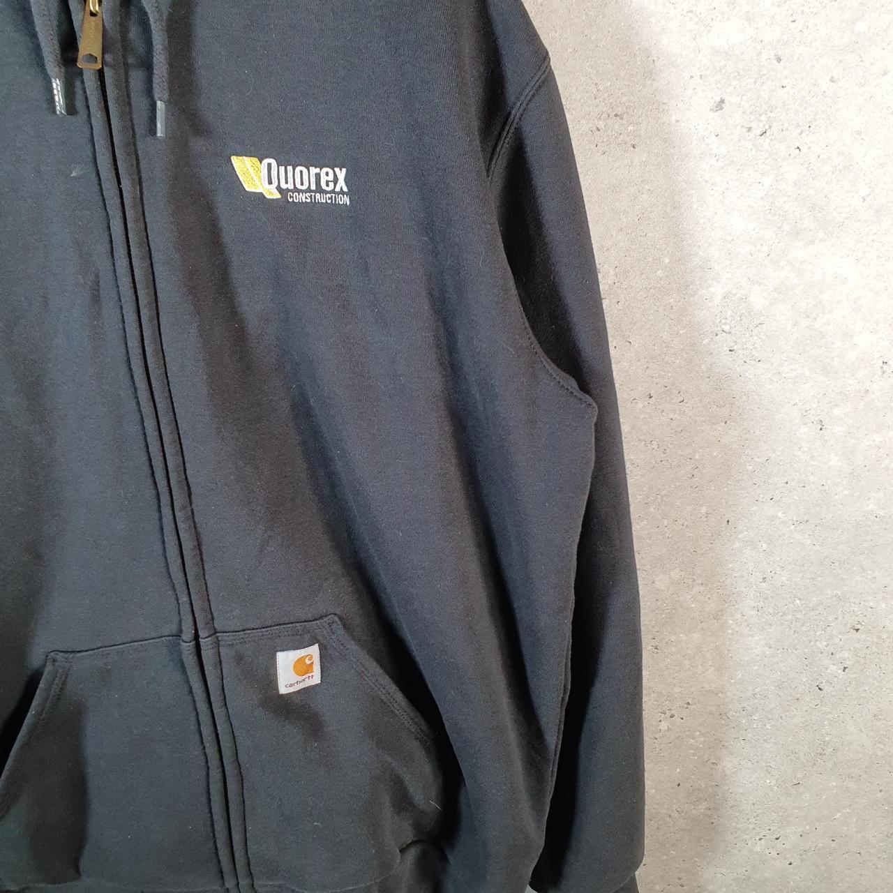 Vintage Carhartt Active Hoodie Men’s Large Tall Black Full Zip Pullover Blank USA Loose Fit