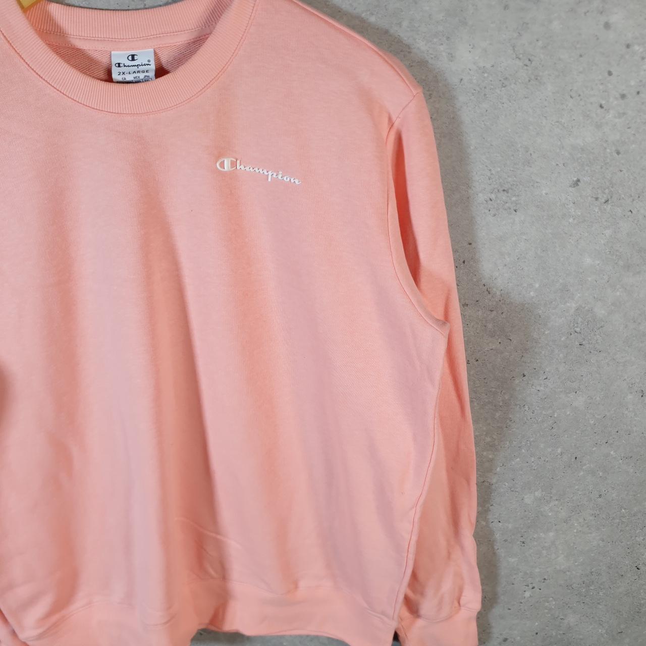 Vintage Champion Sweatshirt Womens 2XL Pink USA Pullover Spellout Logo