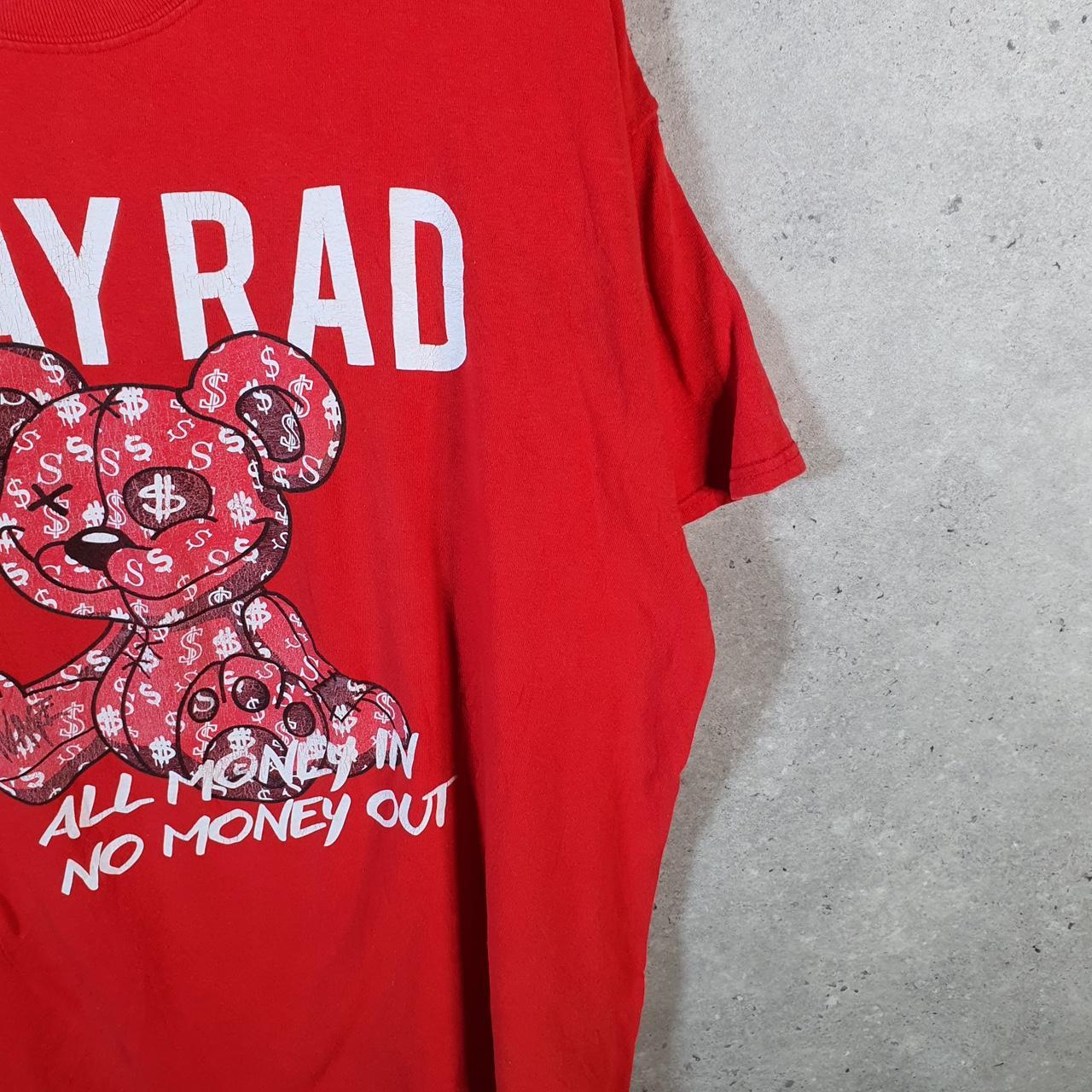 Vintage Stay Rad Money In Money Out 90s USA Single Stitch T Shirt Men’s XL Red