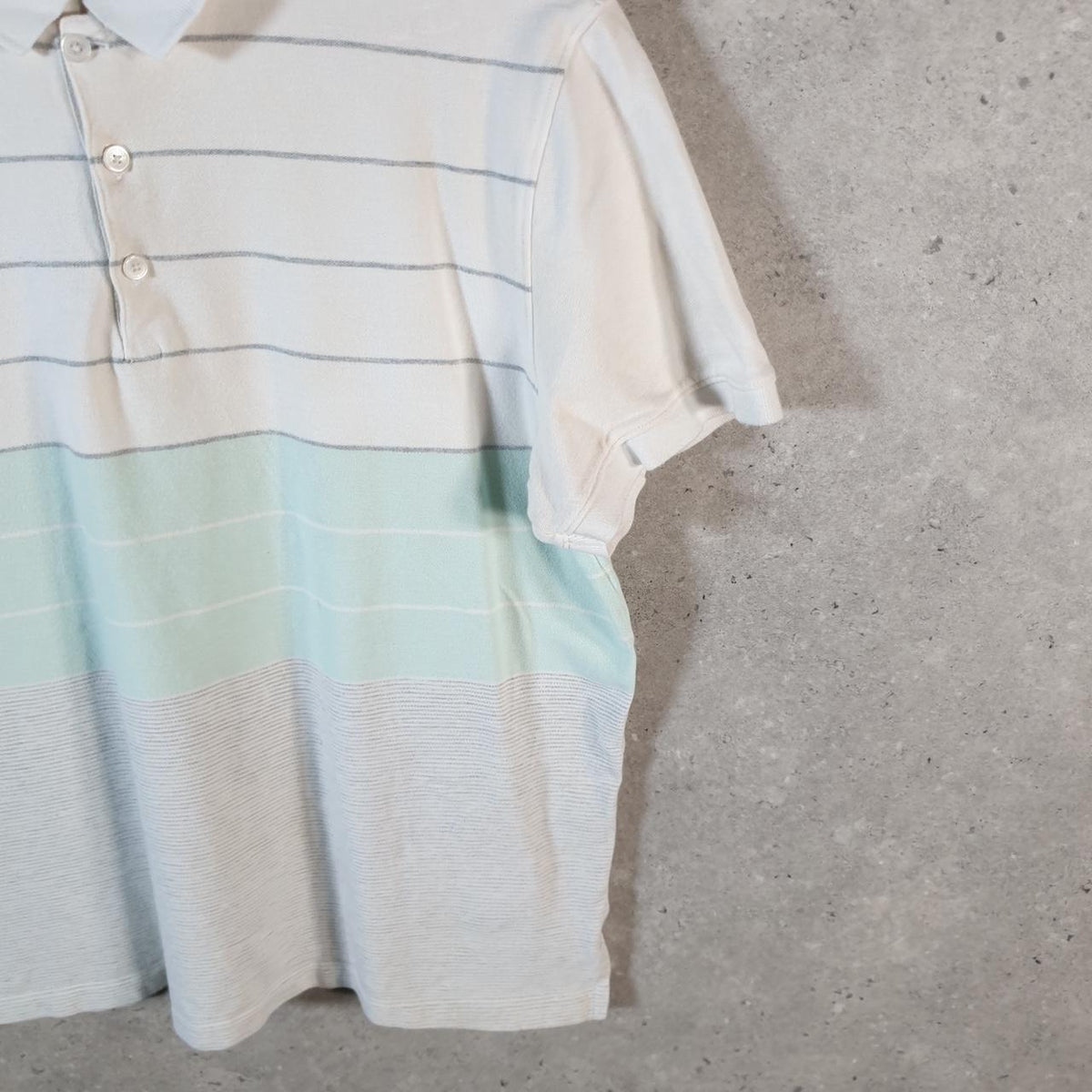 Vintage Calvin Klein Polo Shirt Men’s Large Striped White Regular Fit Casual