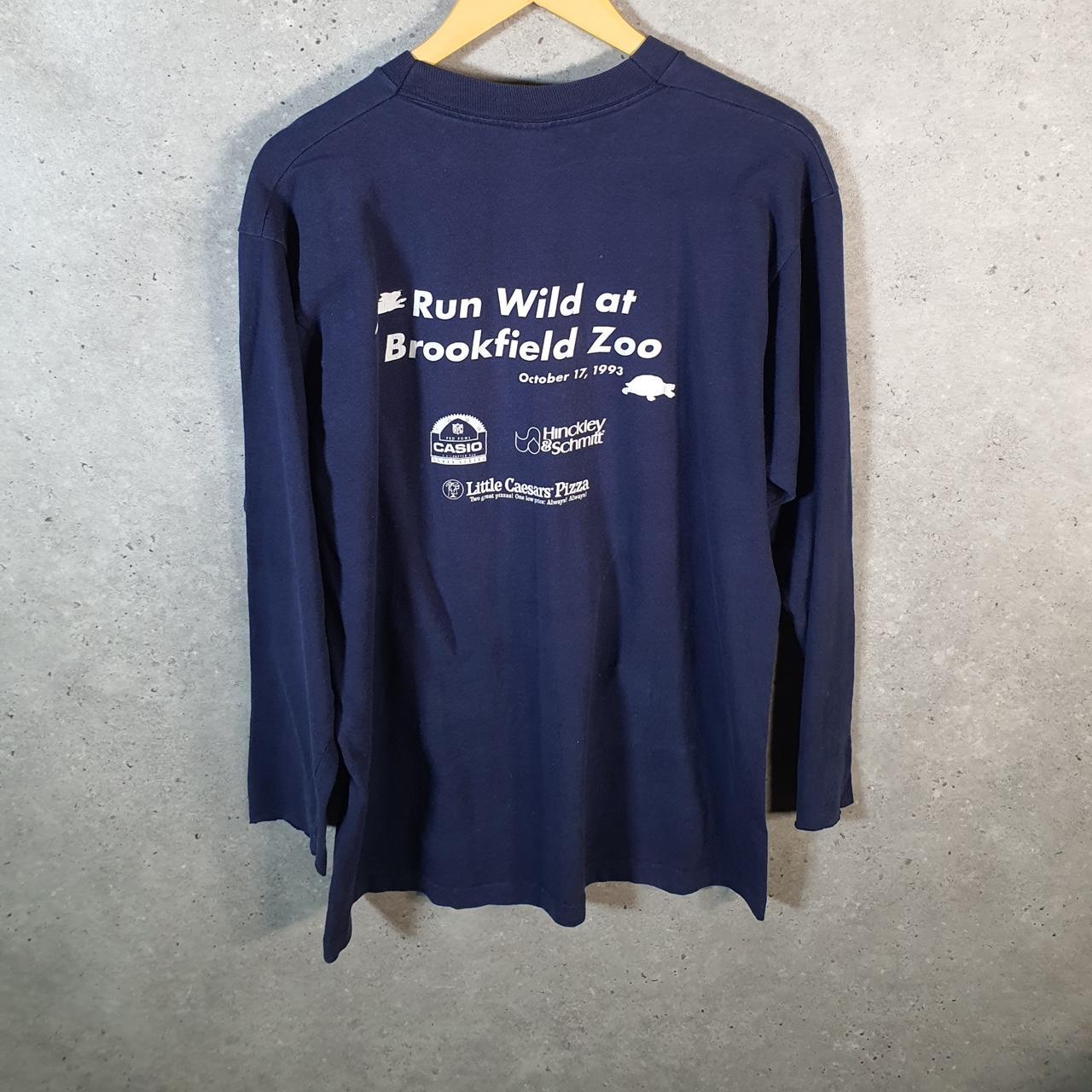 Vintage Fruit Of The Loom Brookfield Zoo Run 1993 USA Single Stitch T Shirt Men’s Large Blue