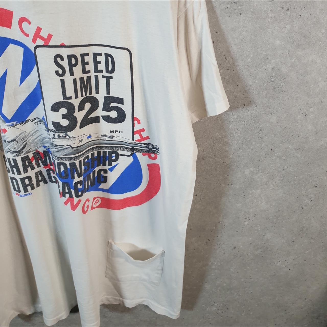 Vintage Drag Racing Car Graphic 90s USA Single Stitch T Shirt Men’s 2XL White