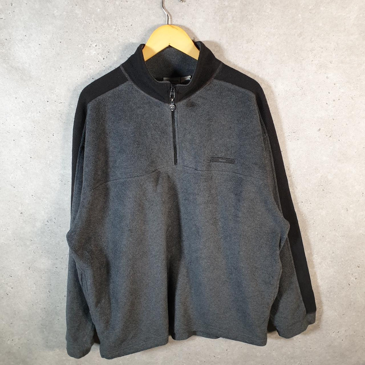 Vintage Reebok 90s 1/4 Zip Fleece Sweatshirt Pullover Mens Large Grey Embroidered Logo