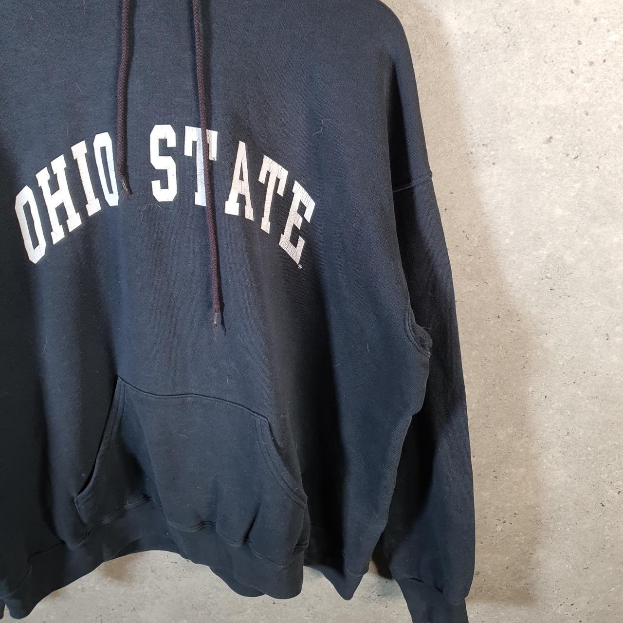 Vintage Lee Heavyweight Hoodie Men’s XL Black USA Ohio State Spellout