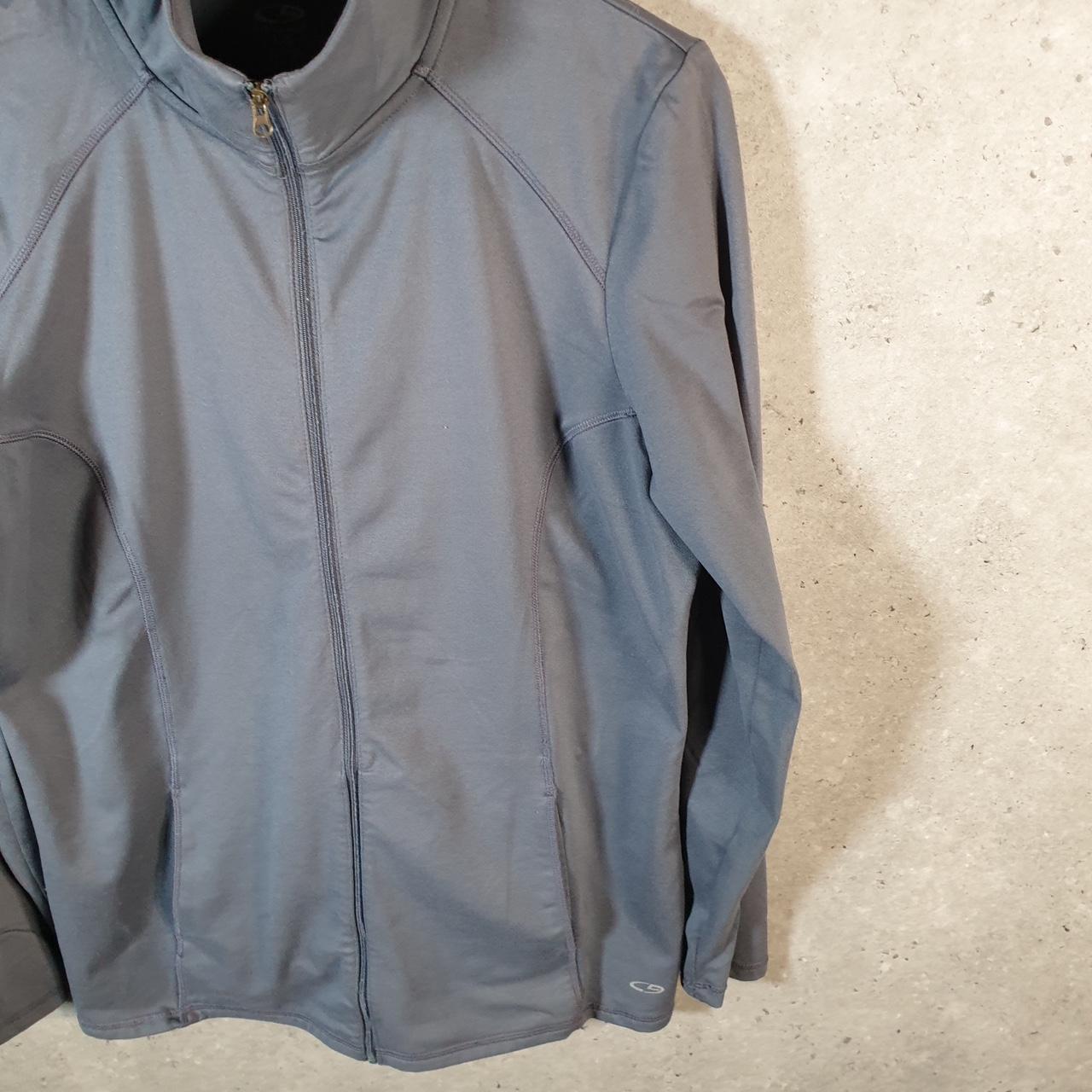 Vintage Champion Full Zip Sweatshirt Womens Large Grey Spellout Logo