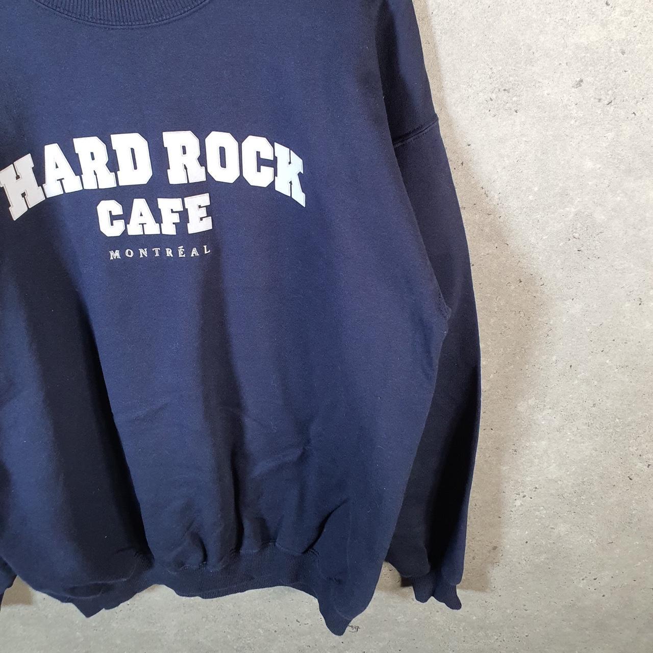 Vintage Hard Rock Cafe Montreal Sweatshirt Mens Large Navy Blue USA Embroidered
