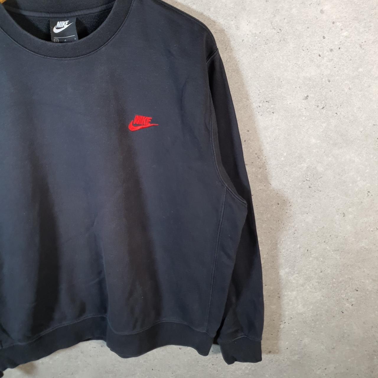 Vintage Nike Club Embroidered Sweatshirt Men’s Large Black Swoosh Y2K Pullover Logo