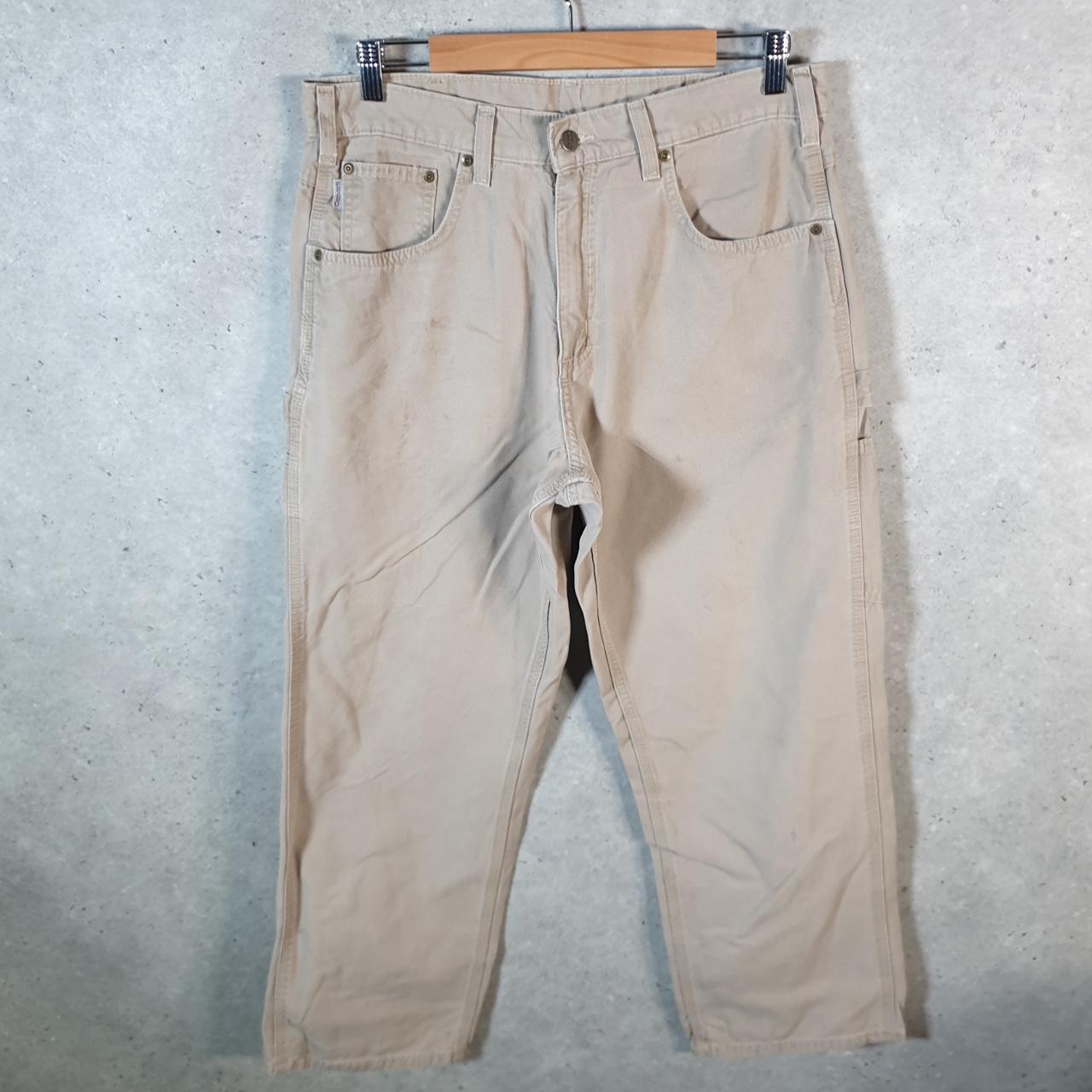 Vintage Carhartt Carpenter Trousers Mens W34 L29 Brown Loose Fit Workwear