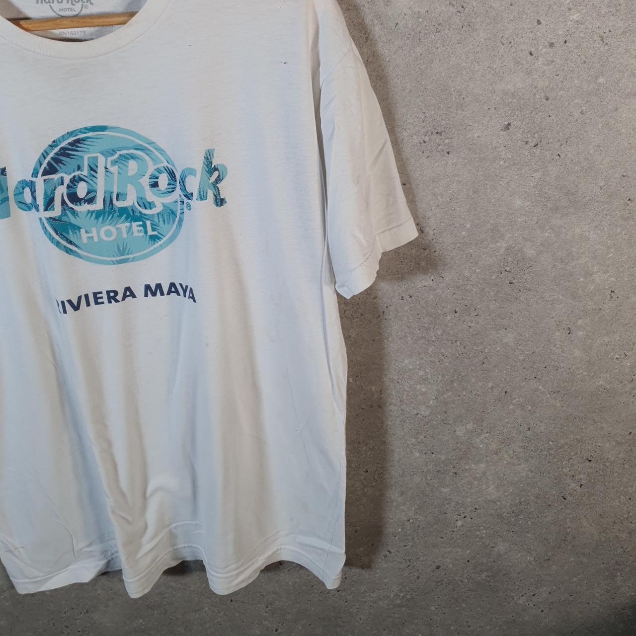 Vintage Hard Rock Hotel Riviera Maya 90s USA Spellout T Shirt Men’s Medium White