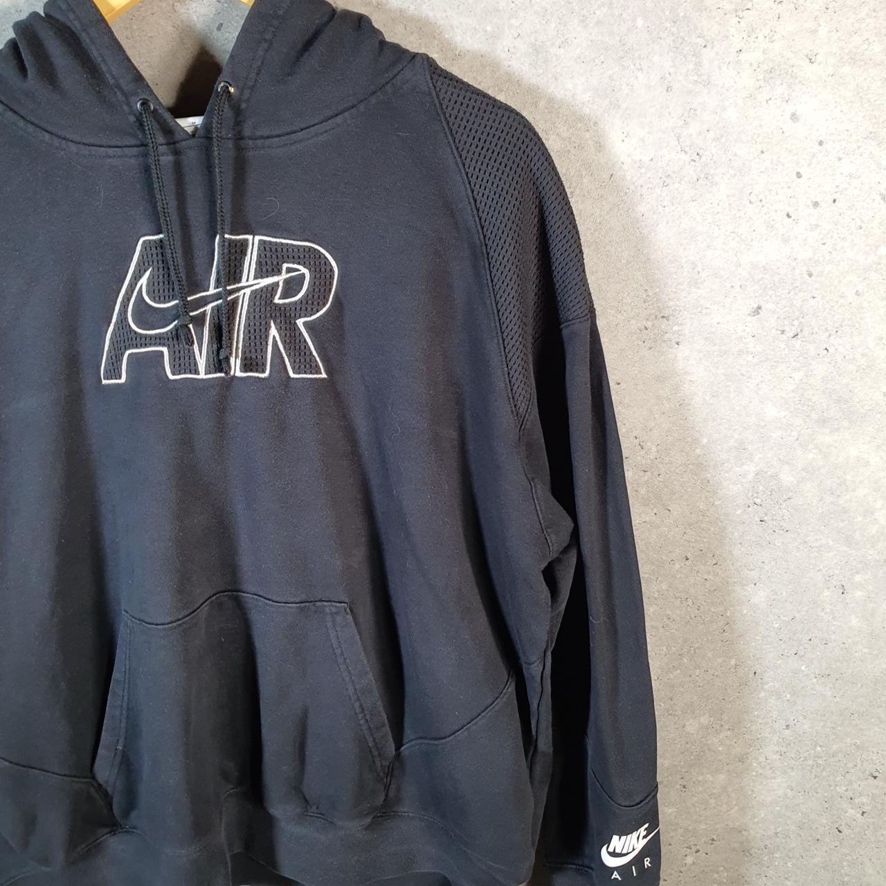 Vintage Nike Air Hoodie Men’s Medium Black Swoosh Y2K Pullover Logo
