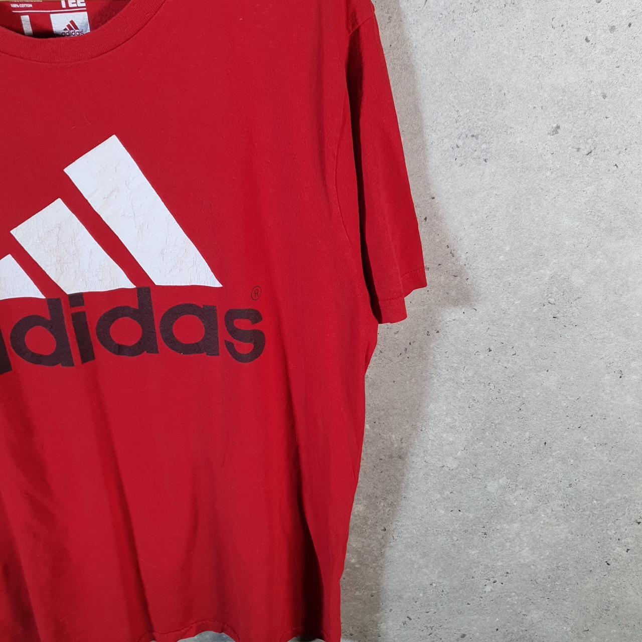 Vintage Adidas Go To Tee T Shirt Men’s Large Red Three Stripes Logo