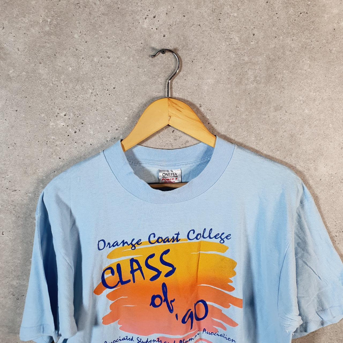 Vintage Oneita USA Orange Coast College Single Stitch T Shirt Men’s XL Blue Big Fish Vintage