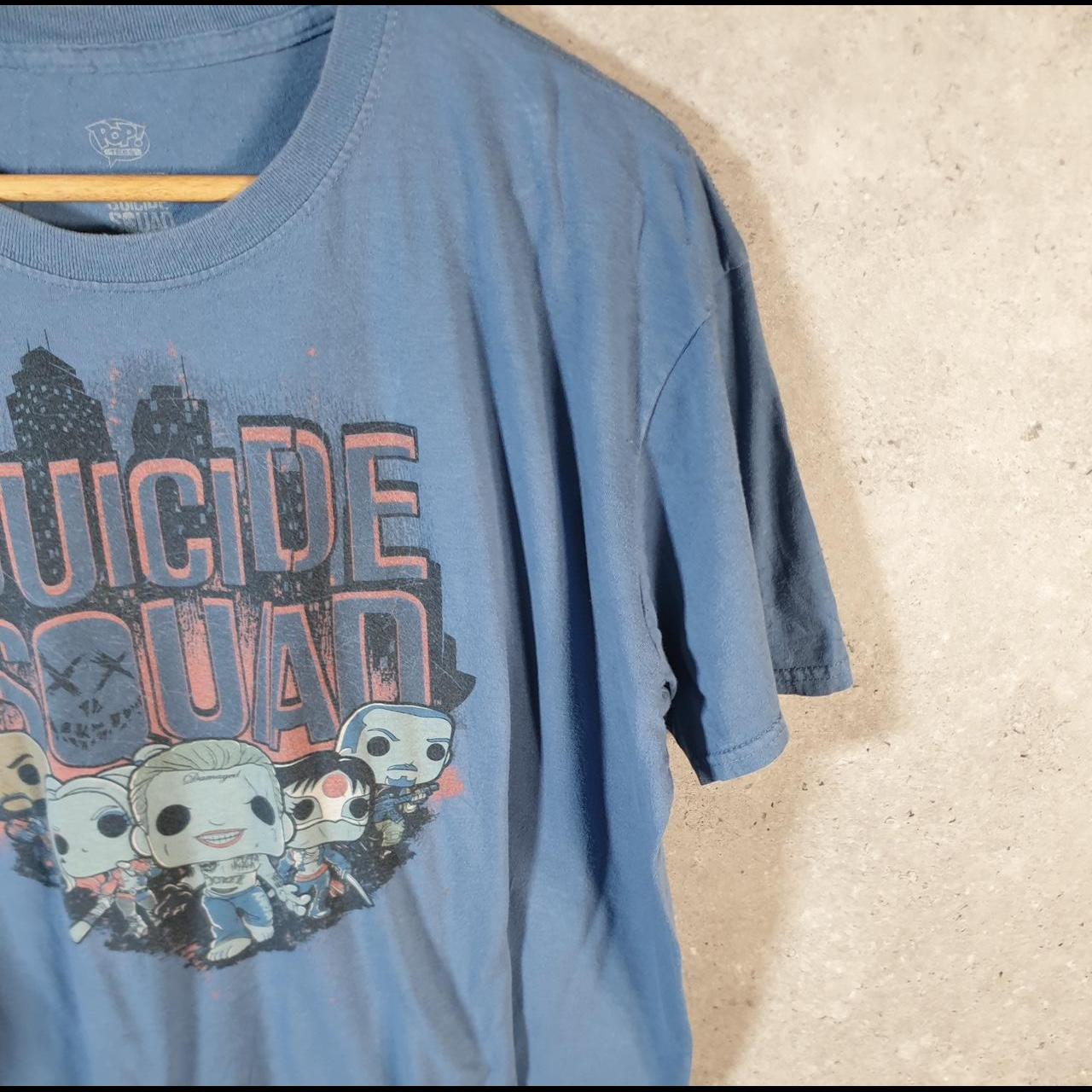 Vintage Suicide Squad Pop Tees T Shirt Men’s XL Blue Casual Logo Athletic