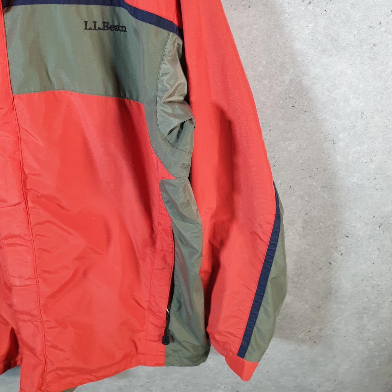 Vintage L.L. Bean GoreTex Outdoors Nylon Jacket Mens Large Red Full Zip Waterproof