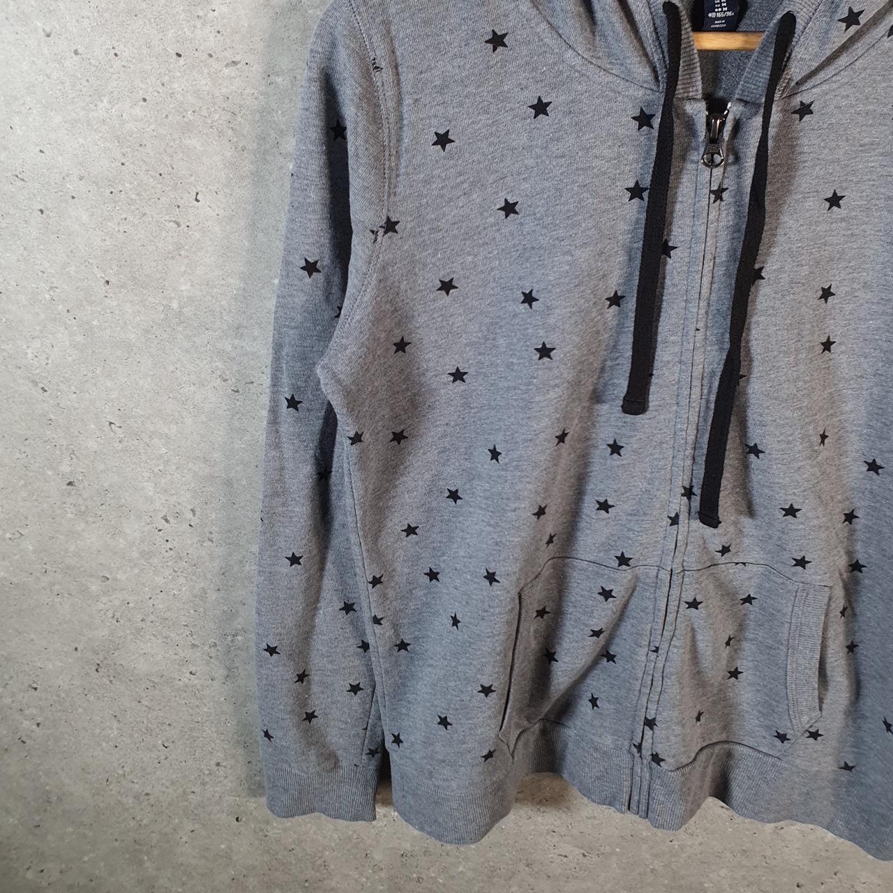 Vintage Gap All Over Print Hoodie Womens Medium Grey Y2K Full Zip Logo