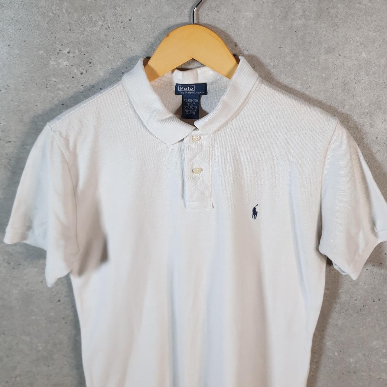 Vintage Ralph Lauren Polo Shirt Womens XL White Casual Cotton Pony C9605