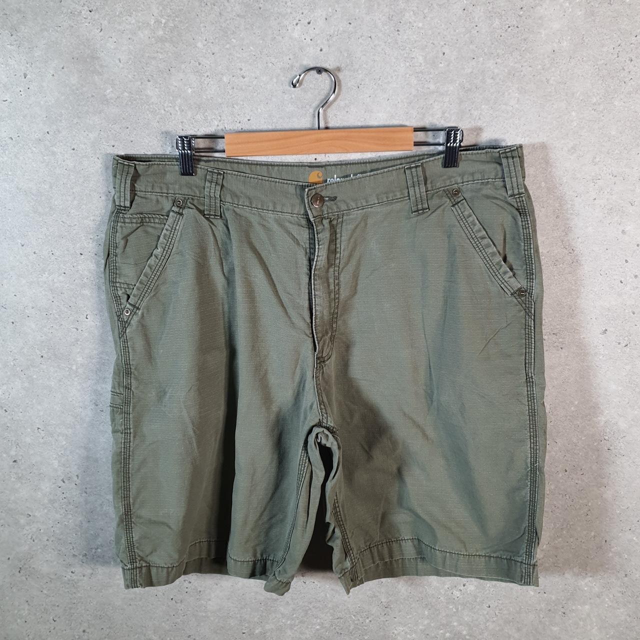 Vintage Carhartt Baggy Carpenter Shorts Jorts Cargo Men’s W40 Green Relaxed Fit Workwear A4842