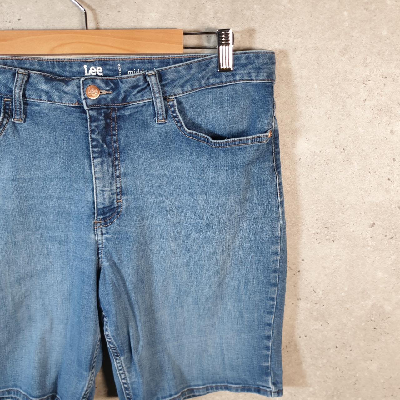 Vintage Lee Baggy Shorts Jorts Cargo Womens W36 Blue Relaxed Denim