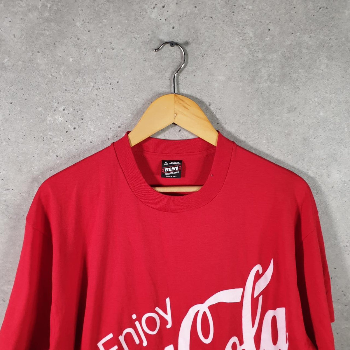 Vintage Best Fruit of the Loom Coca Cola 90s USA Single Stitch T Shirt Men’s XL Red 2