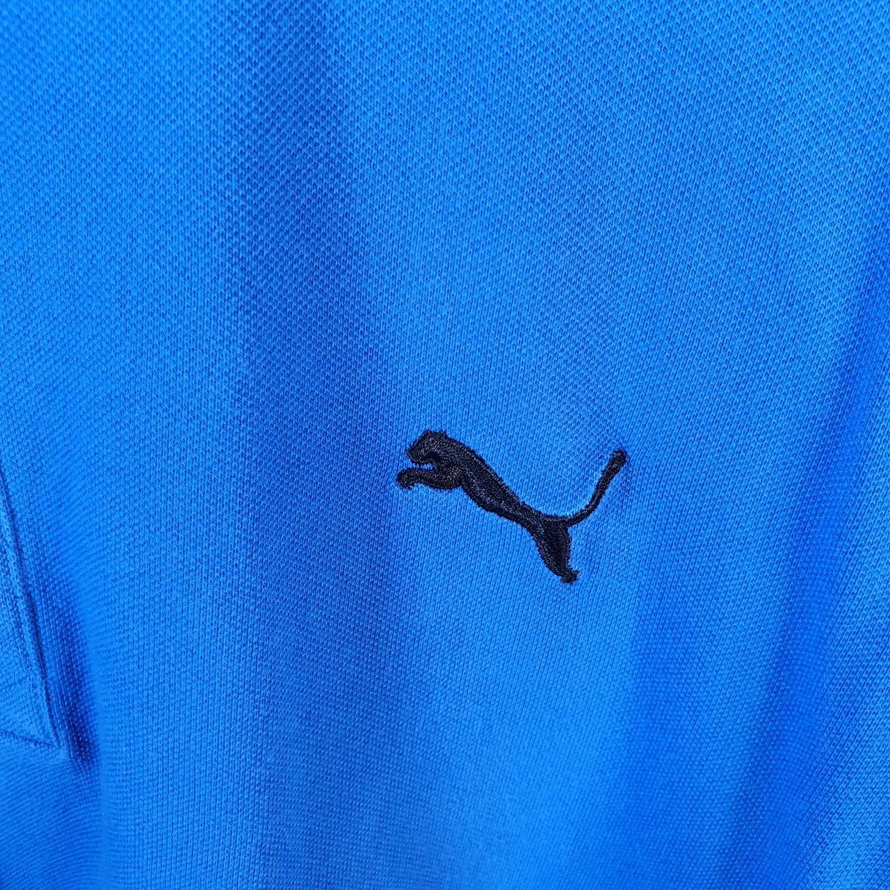 Vintage Puma Polo Shirt Men’s Medium Blue Regular Fit Casual Embroidered Logo