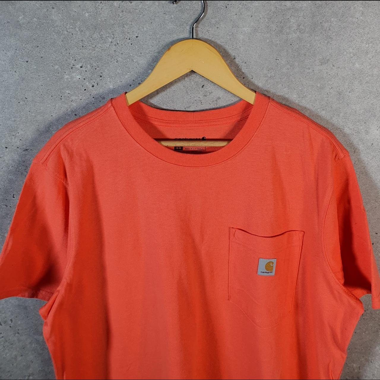 Vintage Carhartt Pocket T Shirt Womens XL Orange Workwear Chore Utility Loose Fit C9229
