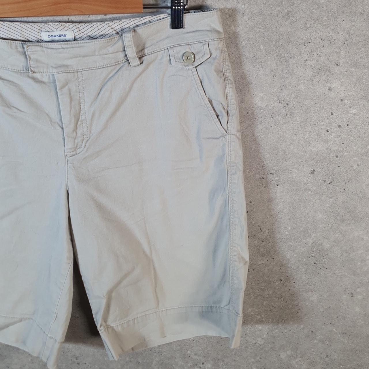 Vintage Dockers Chino Shorts Jorts Cargo Womens W34 Beige Baggy Cotton