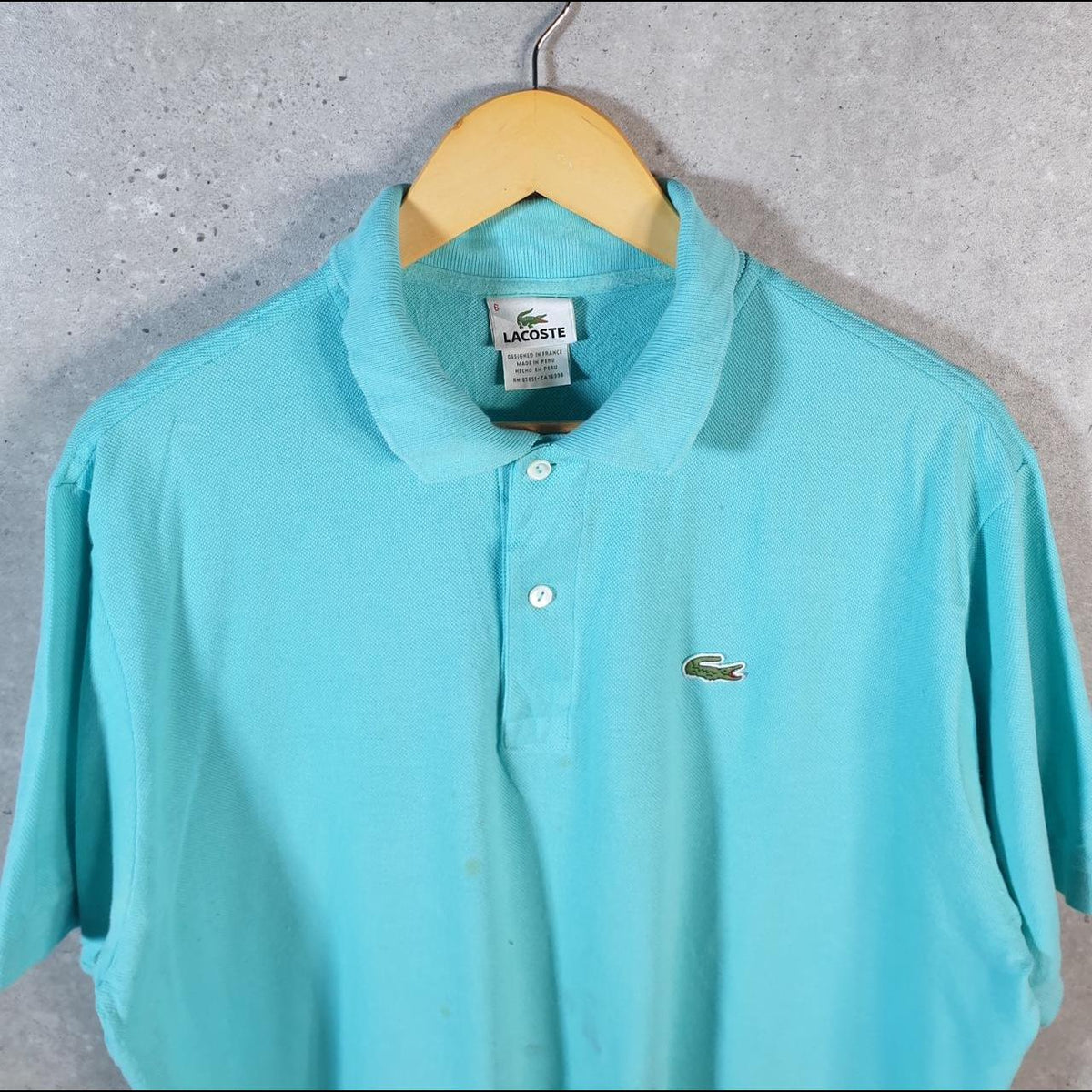 Vintage Lacoste Polo Shirt Men’s Medium Blue Regular Fit Embroidered Logo C9770