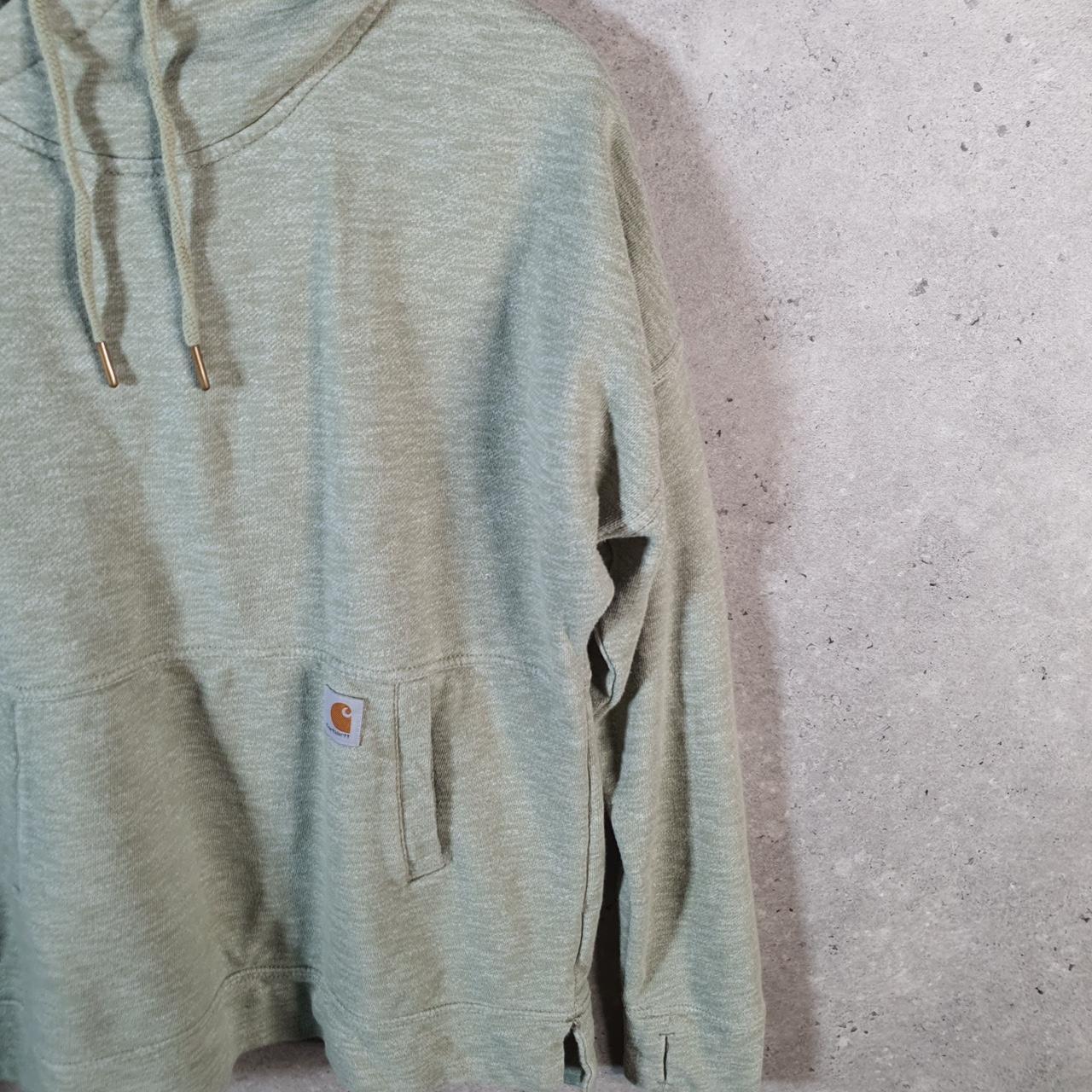 Vintage Carhartt Hoodie Womens Small Green Pullover Blank USA Relaxed Fit