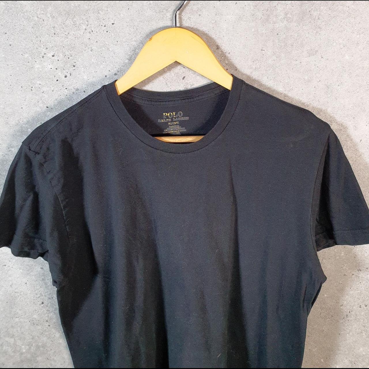 Vintage Ralph Lauren Polo T Shirt Men’s Medium Black Embroidered Pony Slim Fit C9137