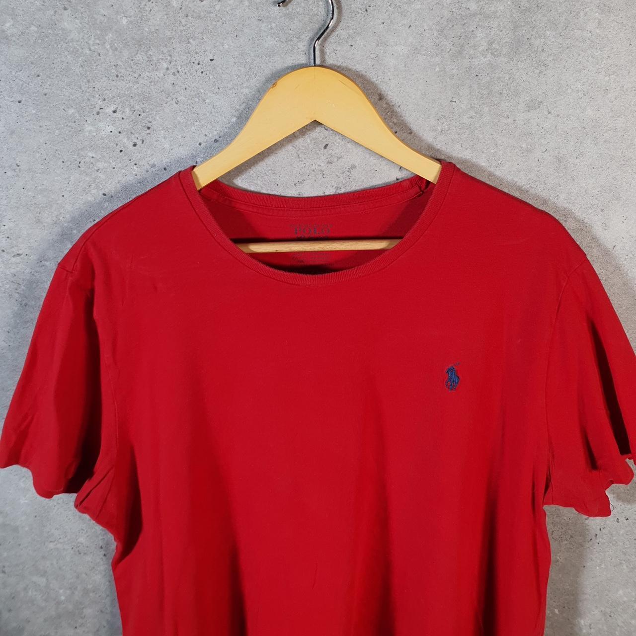 Vintage Ralph Lauren Polo T Shirt Men’s Large Red Embroidered Pony Classic Fit C9094