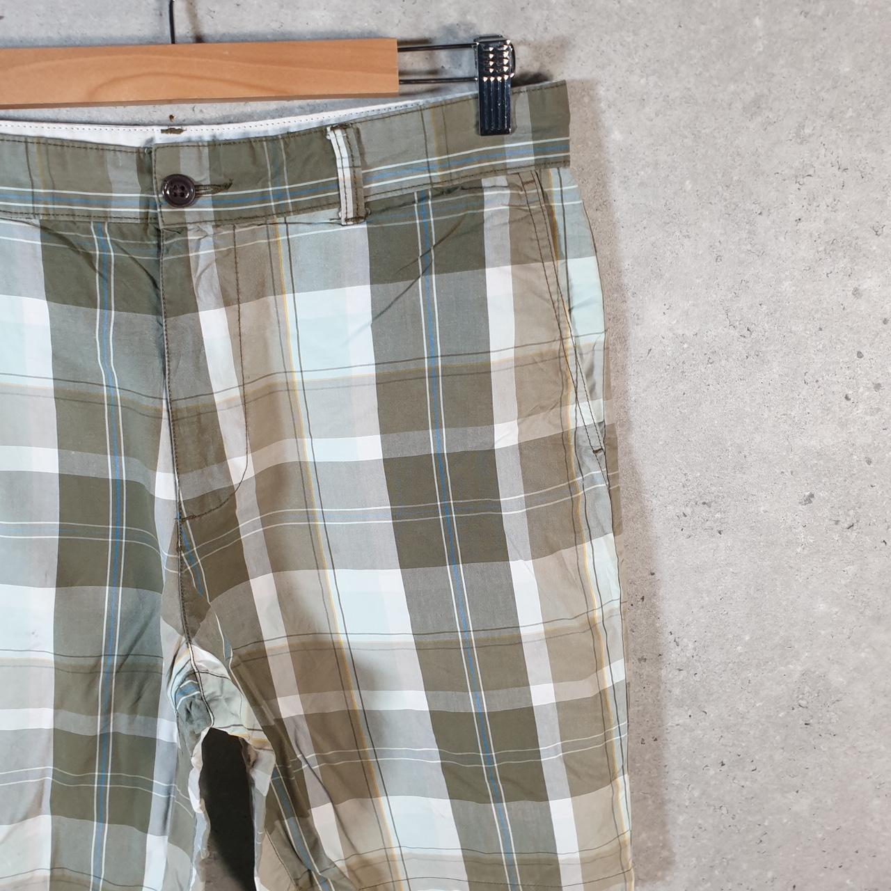 Vintage Dockers Chino Shorts Jorts Cargo Men’s W33 Green Checkered Baggy Cotton