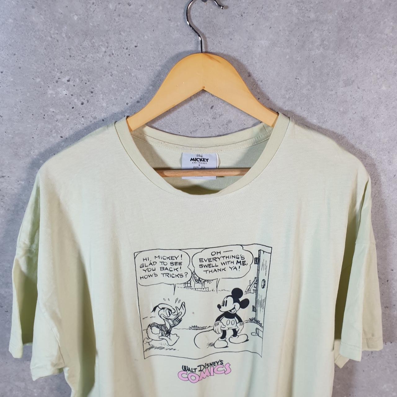 Vintage Disney Comics Land Mickey Mouse T Shirt Womens Small Yellow Graphic Cartoon
