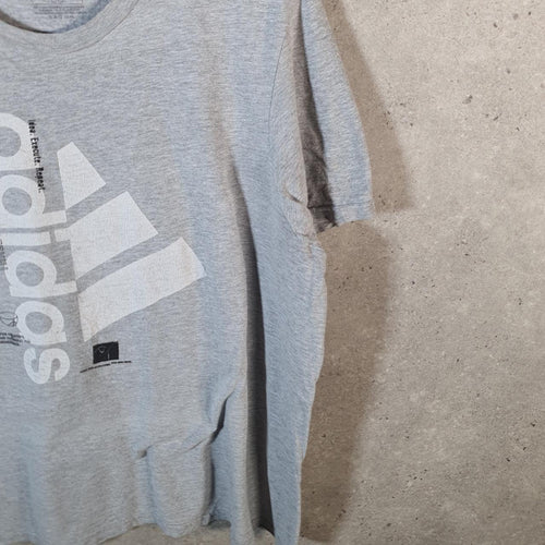 Vintage Adidas Amplifier T Shirt Men’s Large Grey Three Stripes Logo Athletic