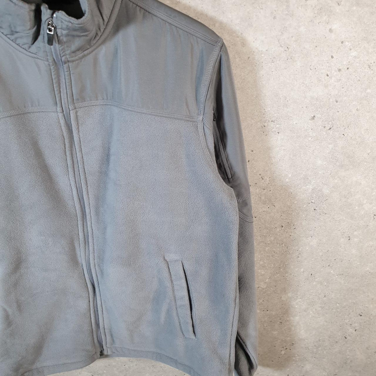 Vintage Starter Full Zip Fleece Sweatshirt Mens Medium Grey Logo Winter