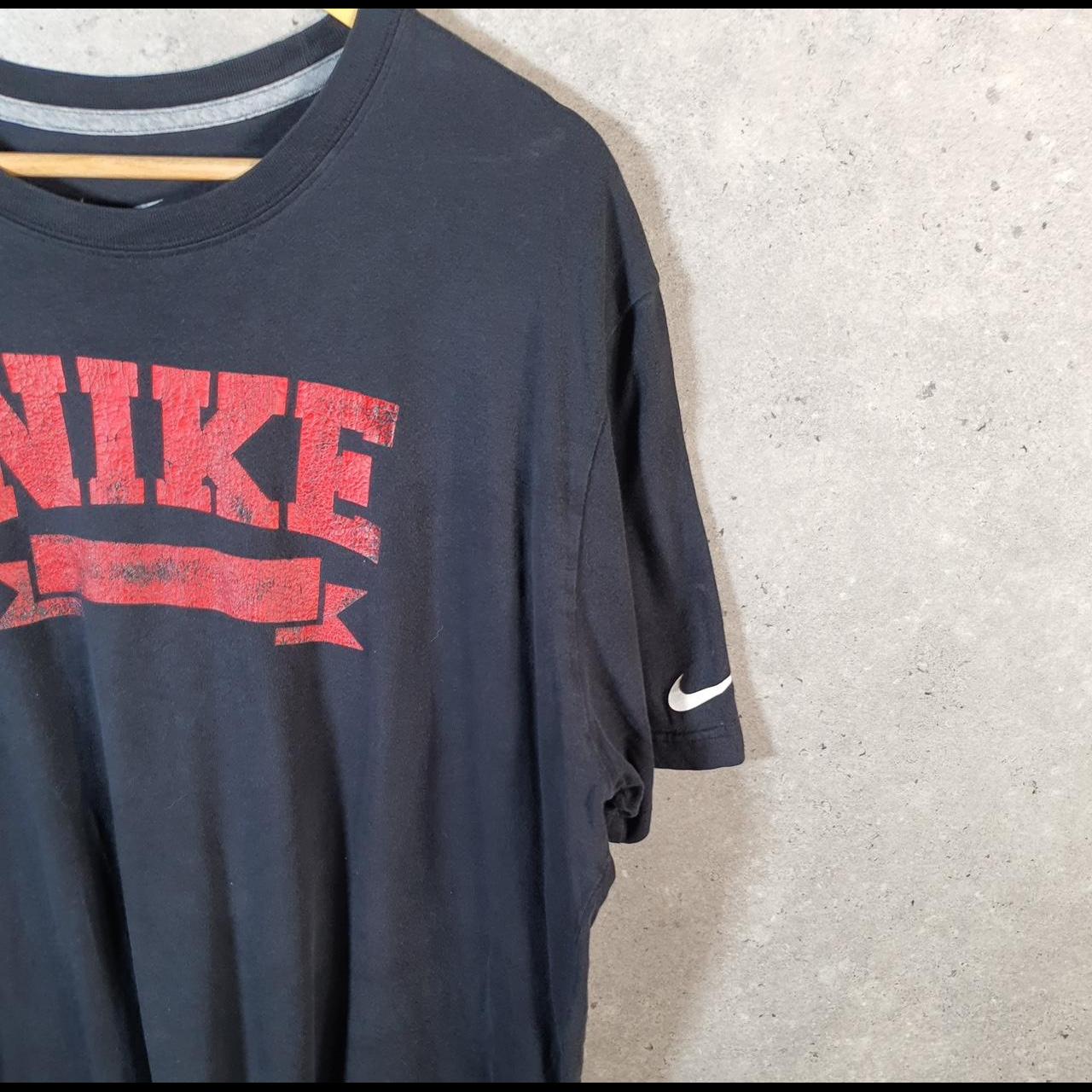 Vintage Nike Spellout T Shirt Men’s XL Black Logo Swoosh Athletic