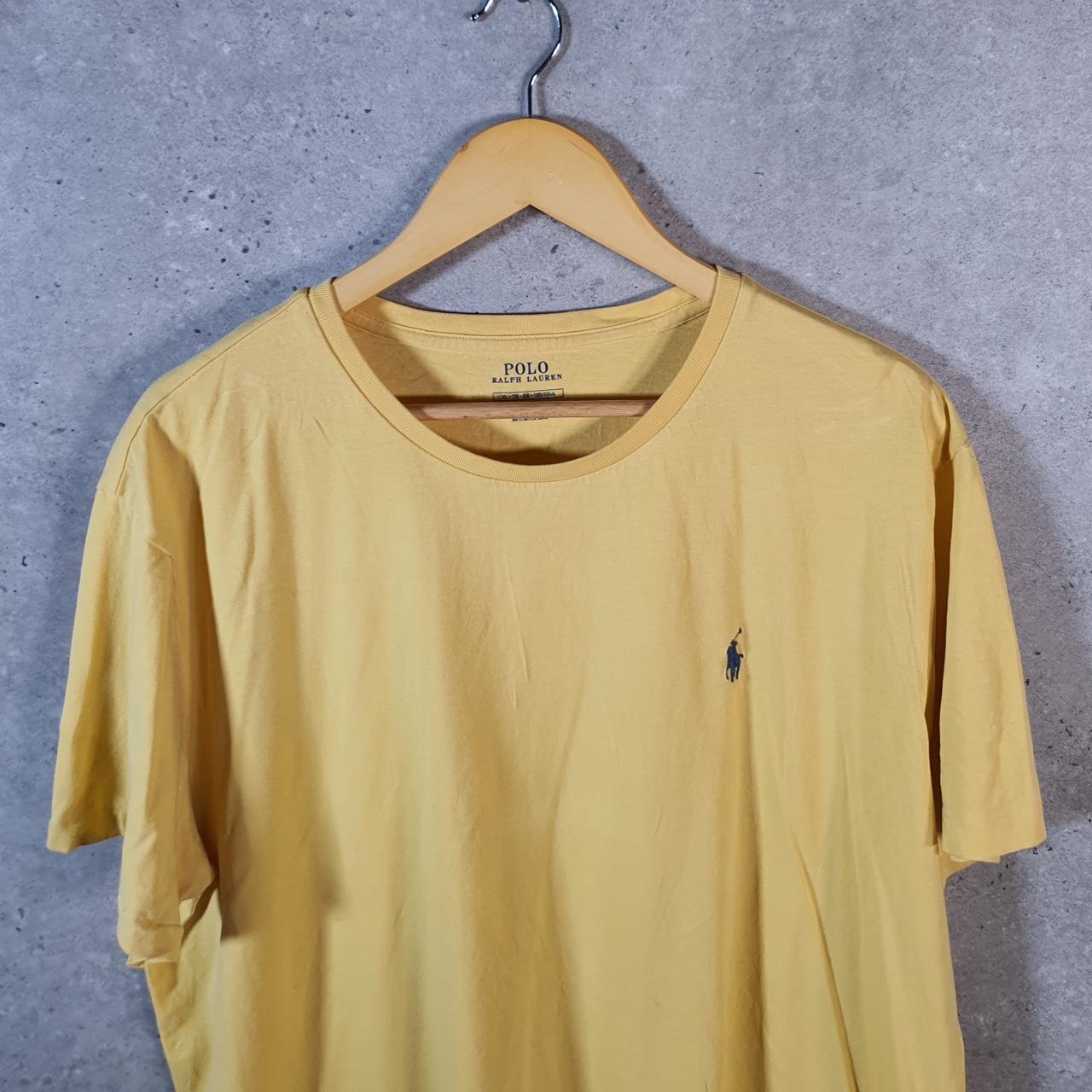 Vintage Ralph Lauren Polo T Shirt Men’s XL Yellow Embroidered Pony Classic Fit C9105