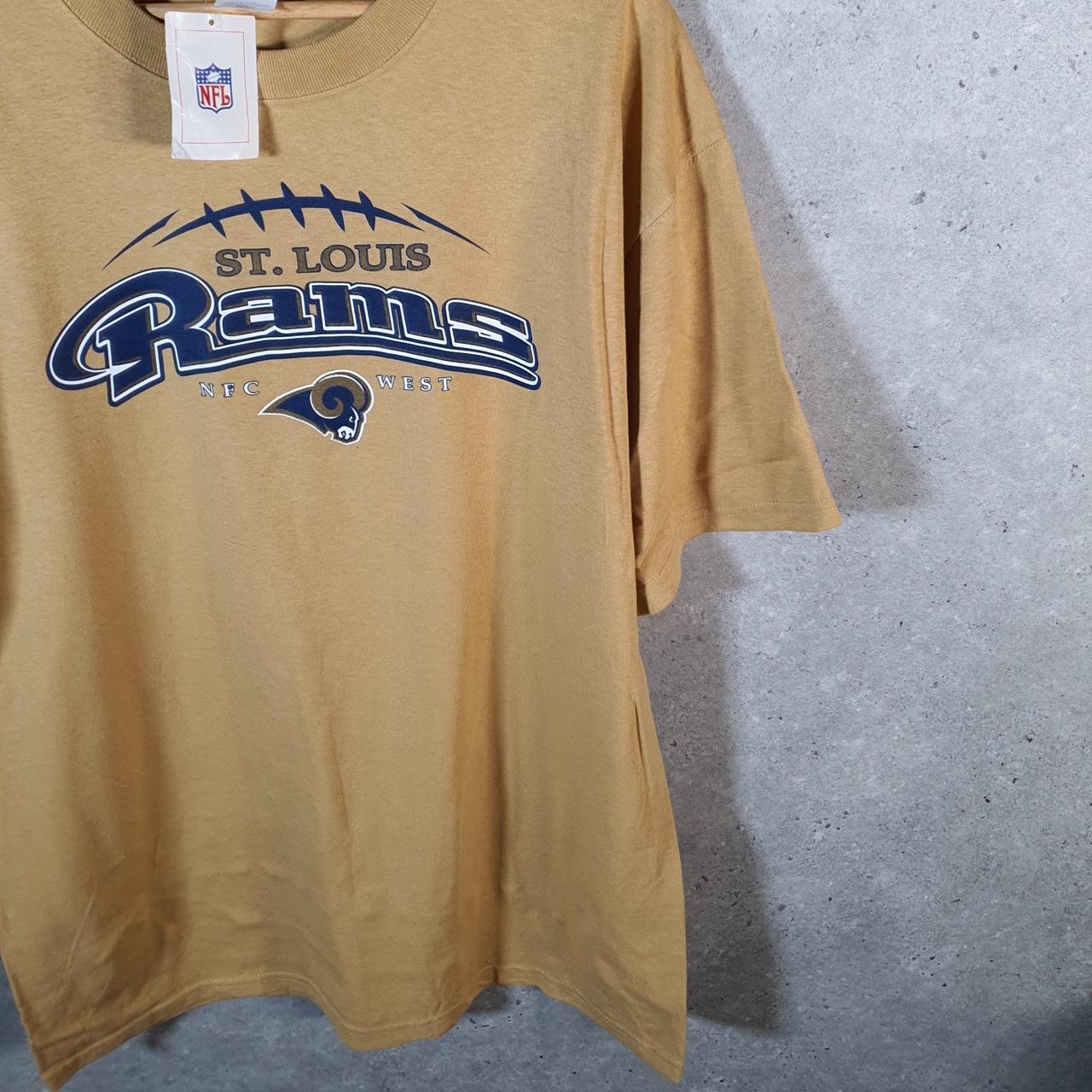 Vintage NFL St Louis Rams T Shirt Men’s Large Gold Pro Sport Logo Athletic