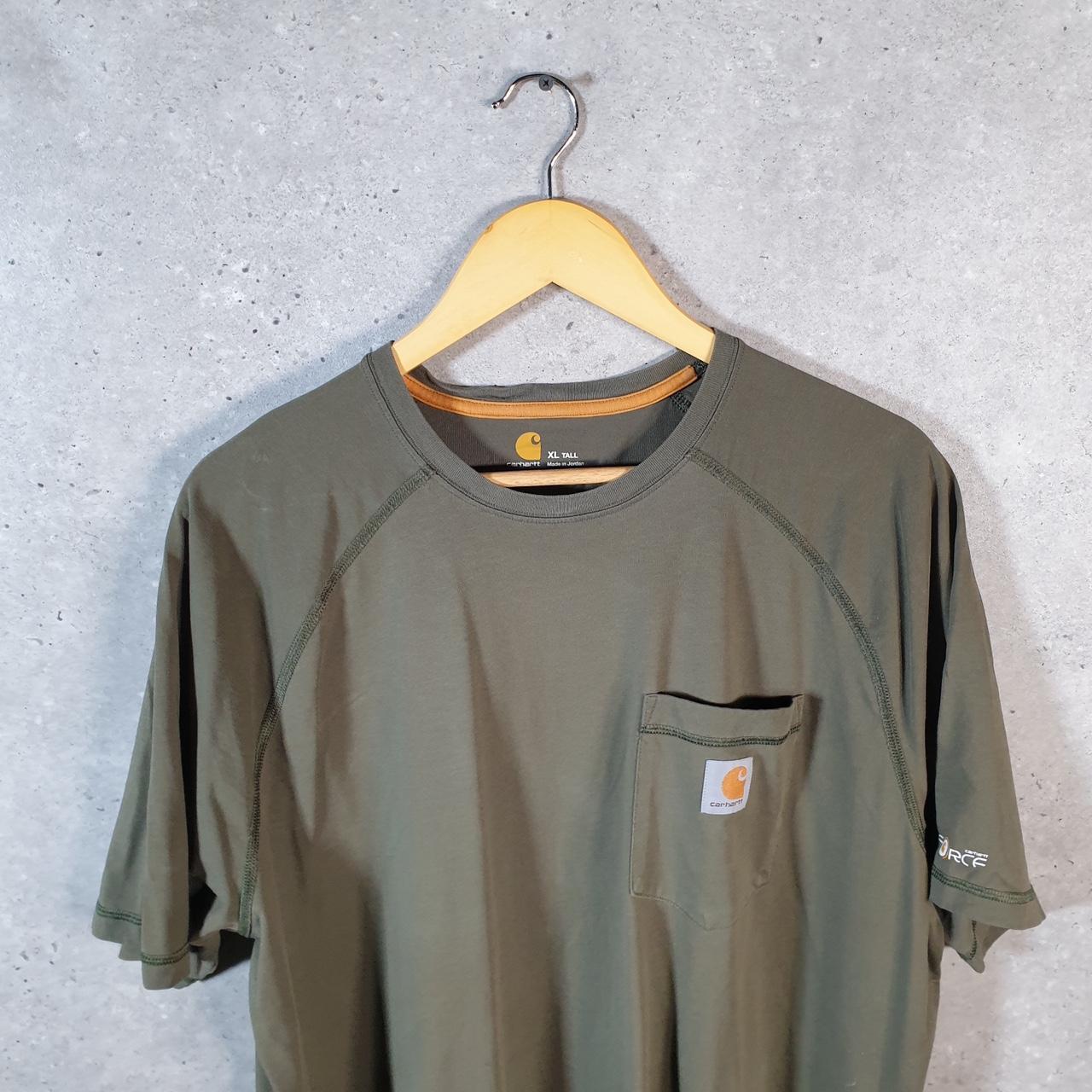 Vintage Carhartt Pocket T Shirt Men’s XL Tall Khaki Green Workwear Chore Utility Relaxed Fit C9190