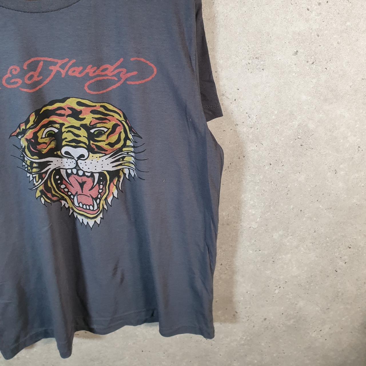 Vintage Ed Hardy T Shirt Men’s Large Grey Christian Audigier Love Heart Graphic Skull Y2K