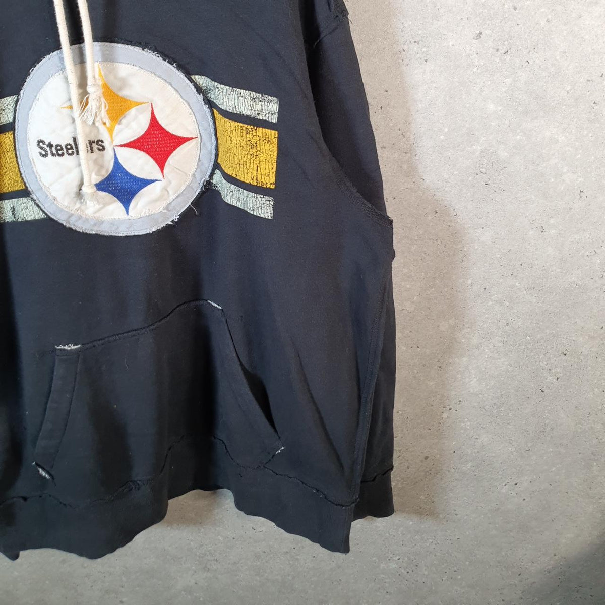 Vintage NFL Pittsburgh Steelers Hoodie Mens XL Black Pullover USA Pro Sport