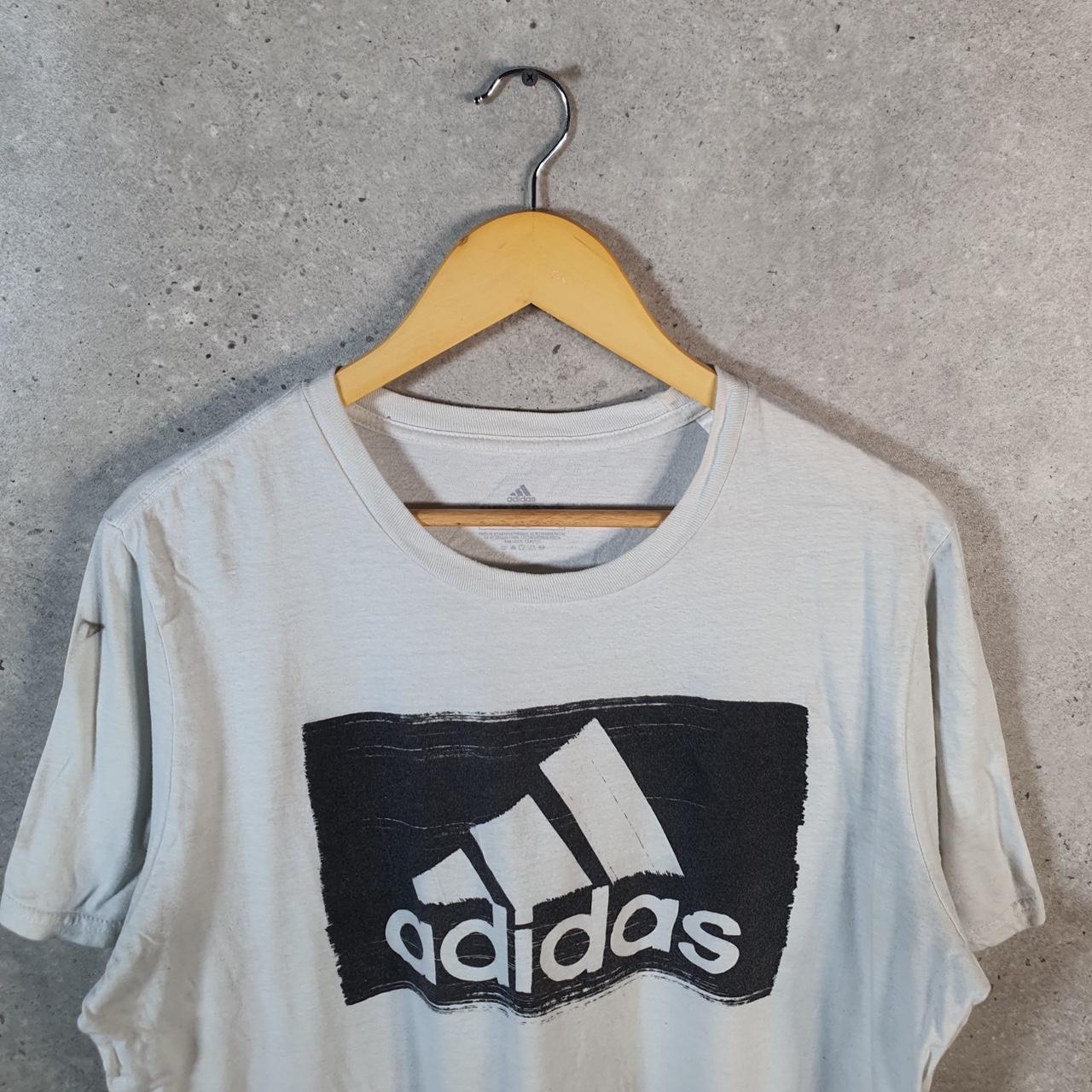Vintage Adidas Amplifier T Shirt Shirt Men’s Large Grey Three Stripes Logo Athletic C9860