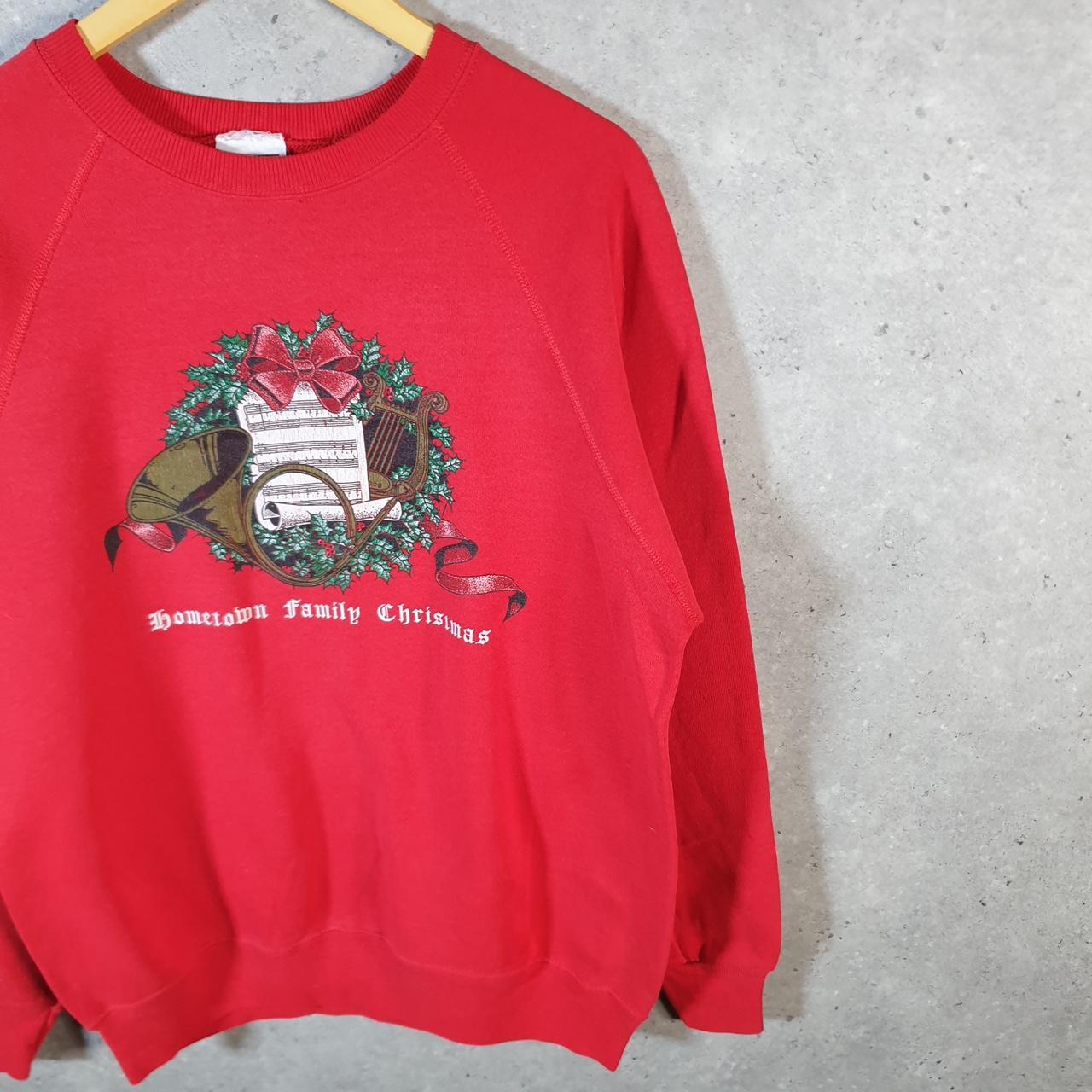 Vintage Lee Sweatshirt Men’s XL Red USA Pullover Christmas Family Reunion