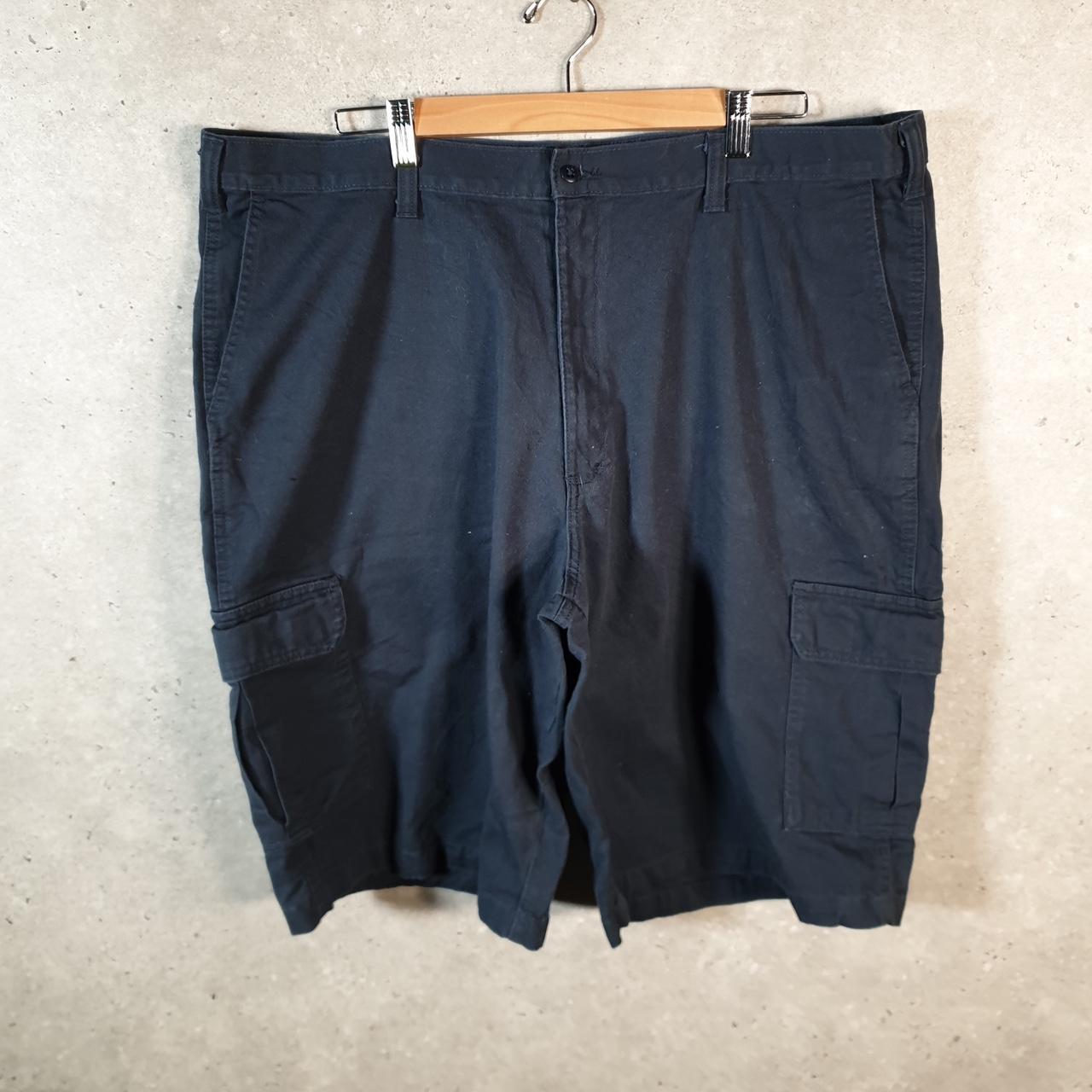 Vintage Dickies Baggy Chino Shorts Jorts Cargo Mens W42 Black Relaxed Fit