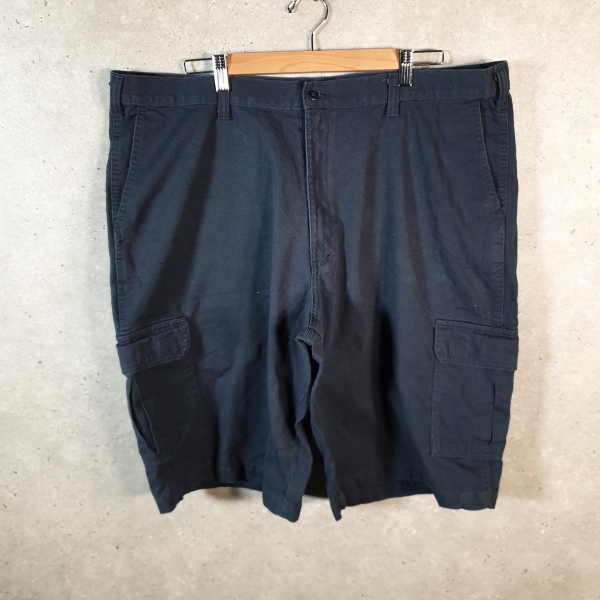 Vintage Dickies Baggy Chino Shorts Jorts Cargo Mens W42 Black Relaxed Fit