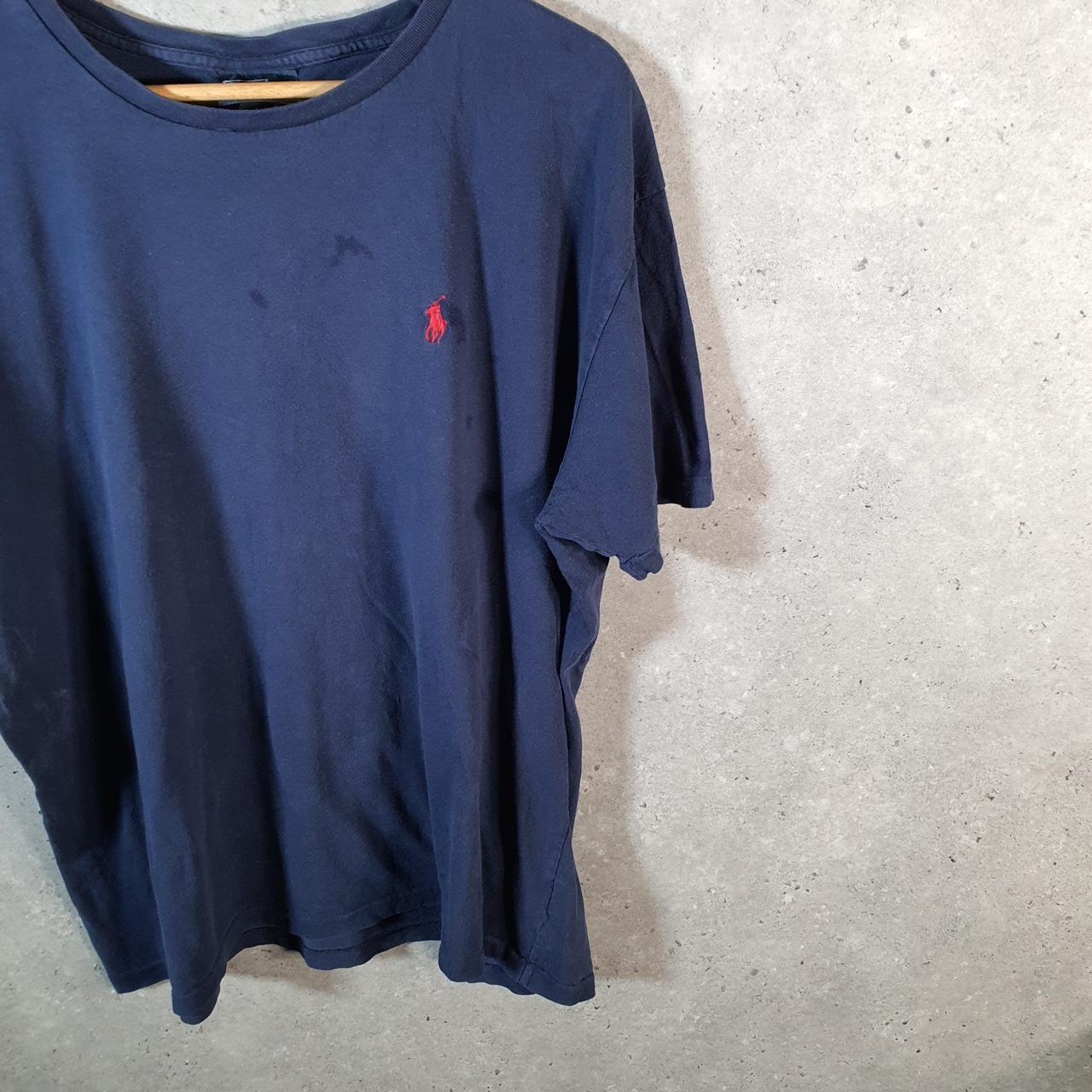 Vintage Ralph Lauren Polo T Shirt Men’s Large Blue Embroidered Custom Fit Pony