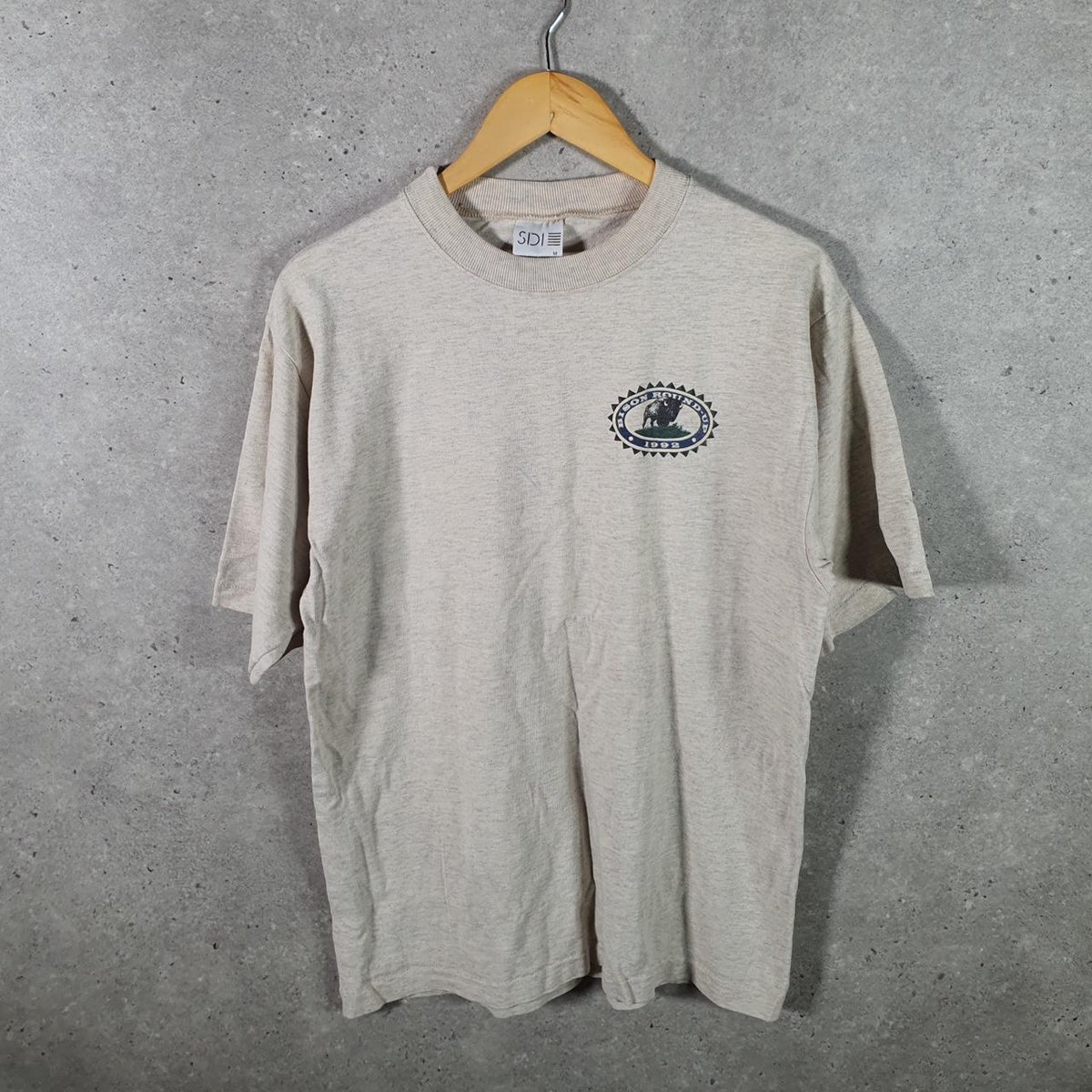 Vintage SDI Bison Round Up 1992 Antelope Island Single Stitch T Shirt Men’s Medium Beige