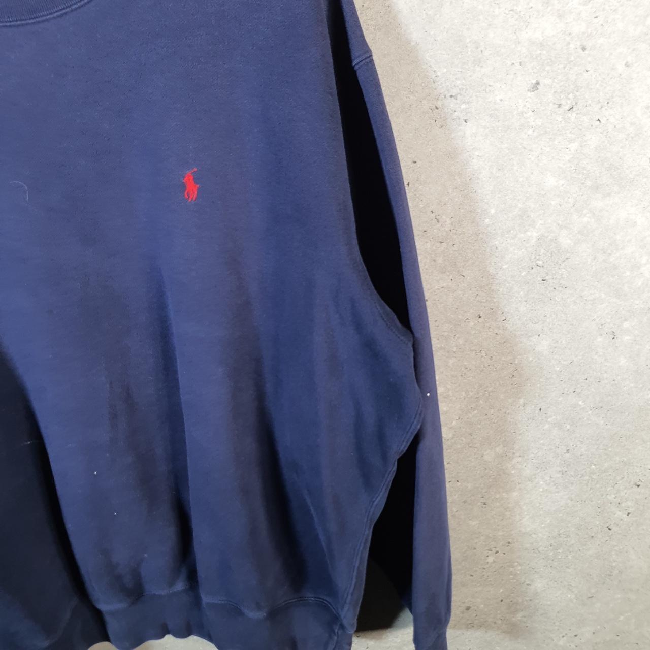 Vintage Ralph Lauren Polo Sweatshirt Men’s XL Navy Blue Boxy Baggy Cotton Pullover Pony