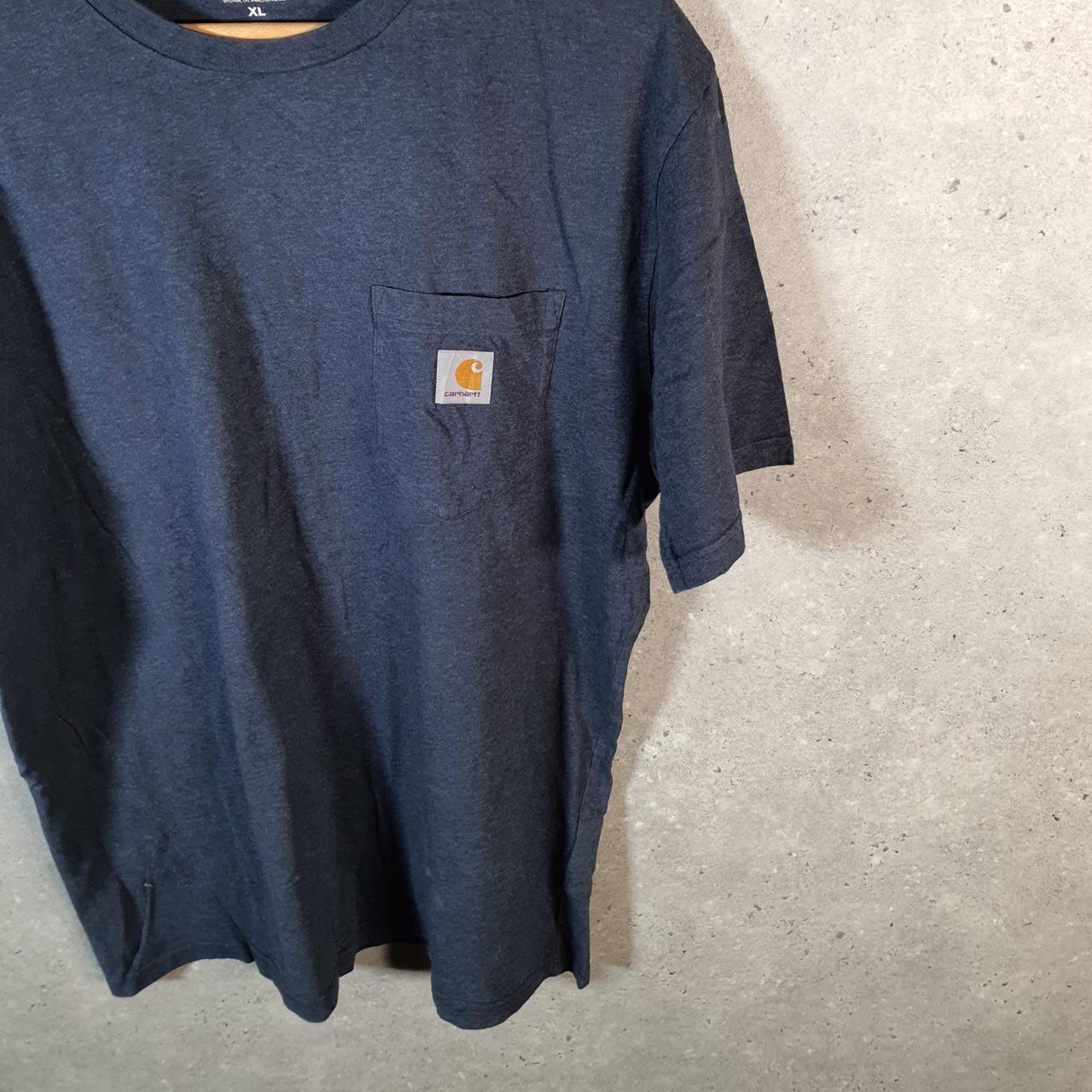 Vintage Carhartt Pocket T Shirt Men’s XL Navy Blue Workwear Chore Utility Relaxed Fit