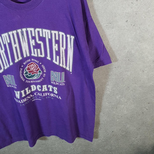 Vintage 1997 Galt Sand Northwestern Wilcats USA Single Stitch T Shirt Men’s Large Purple